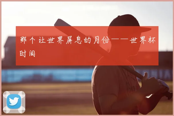 那个让世界屏息的月份——世界杯时间